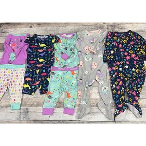 Baby Girl 12MO Lot of 4 Pajama Sleepwear Bundle Outfits Cat & Jack/Carter’s
